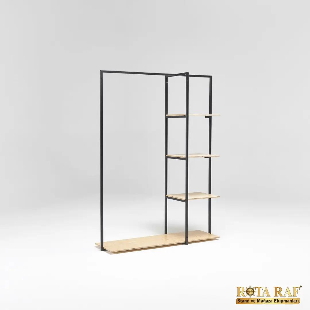 Ahşap destekli raf