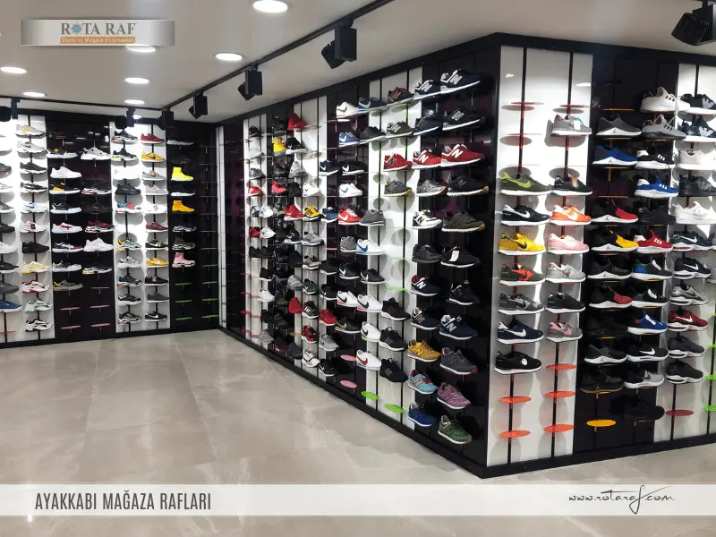 ayakkabı mağaza rafları